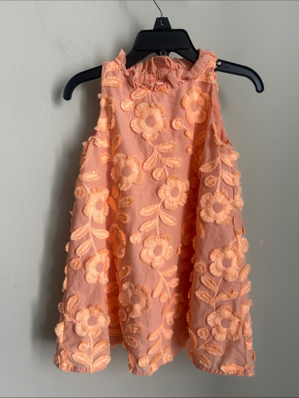 Janie and Jack Peach Floral Textured Sundress